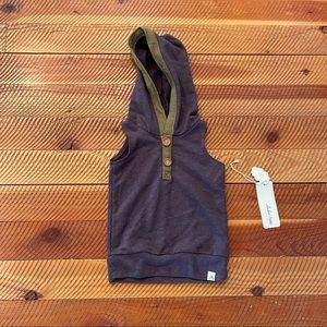 NEW Lulu + Roo Sleeveless Hoodie Eggplant Purple & Green size 12-18 months